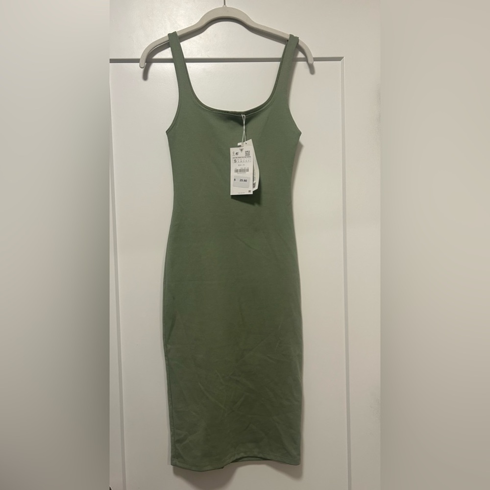 NWT Zara sage green dress